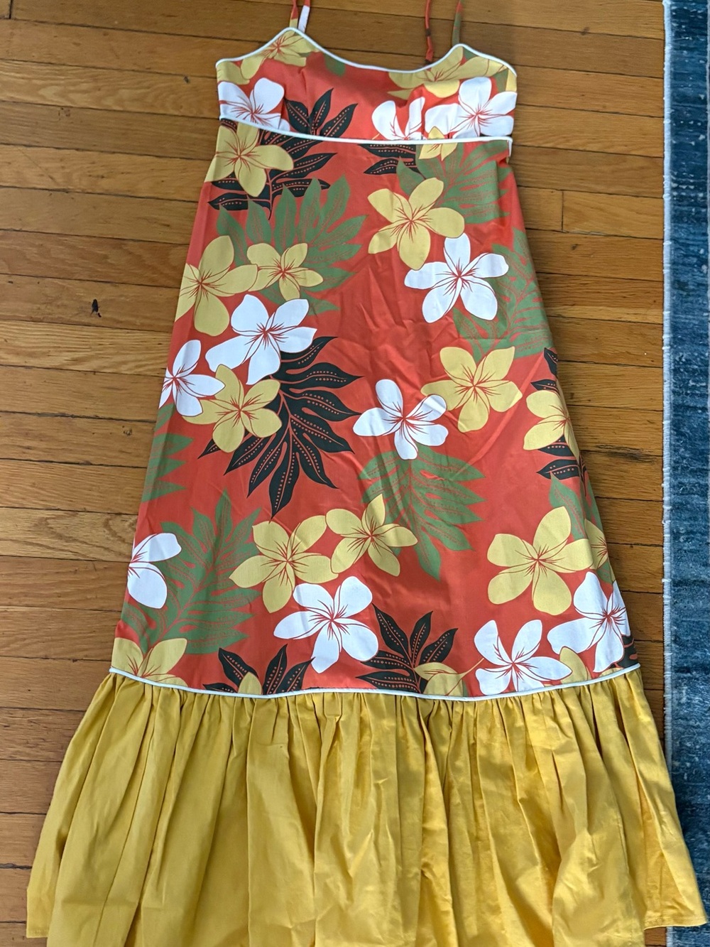 Orange Floral Hawaiian dress-custom made